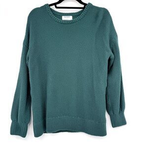 Old Navy Women's M Green Textured Tunic Length Knit Sweater Cottage